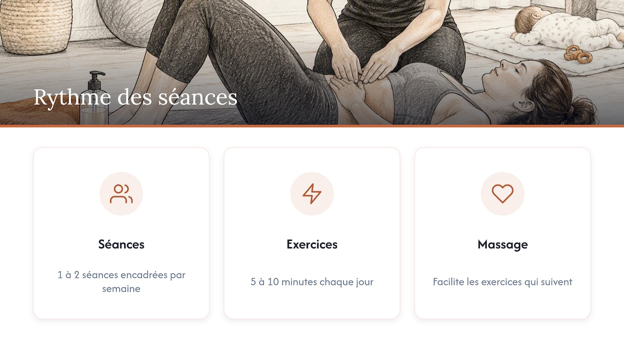 Rythme hebdomadaire entre massage et exercices
